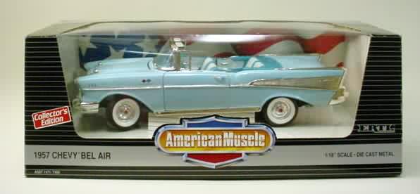 1957 CHEVY BEL AIR open convertible light blue with blue and white interior