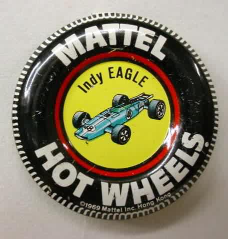 HOT WHEELS Mattel Vintage Redline HOT HEAP Tin Button Badge NM 