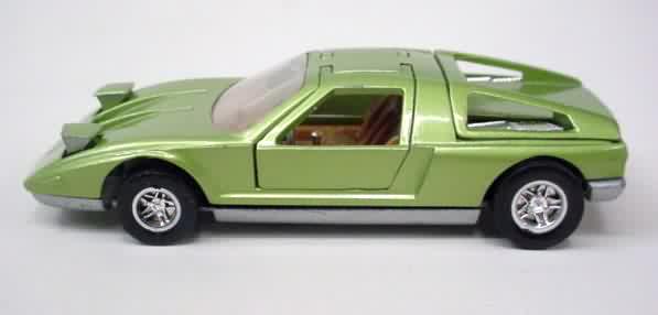 MERCEDES C111 lime green light brown interior opening doors silvery gray 