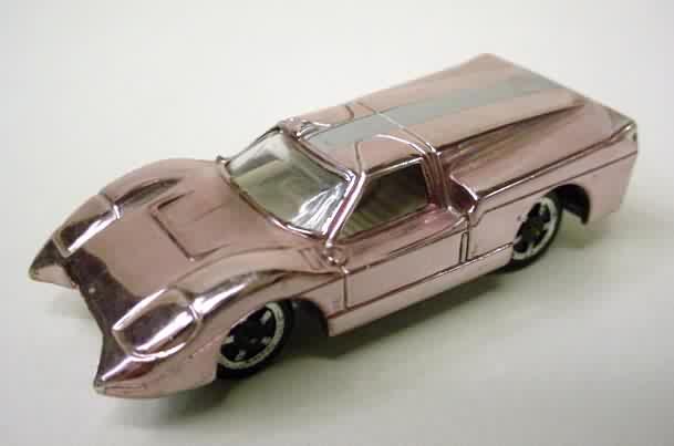 FORD J CAR pink mirror finish white stripe tan interior metal base 