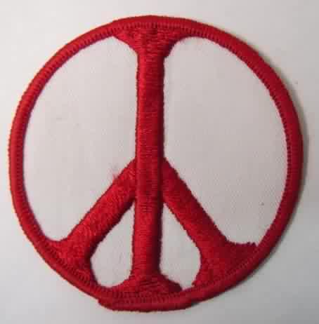 AMERICAN FLAG iron-on PATCH PEACE SIGN ANTI-WAR PROTEST embroidered 1960s EMBLEM 