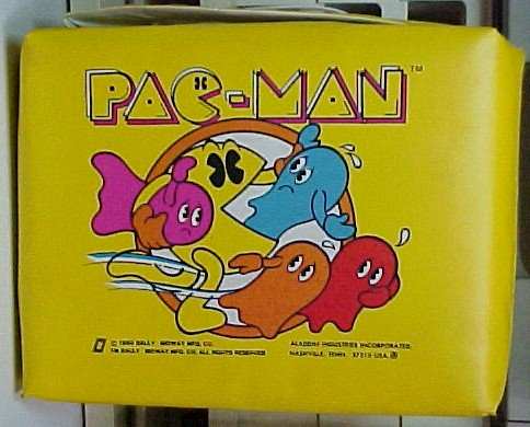 Vintage 1980 PAC-MAN Metal Old School Lunchbox With Thermos 