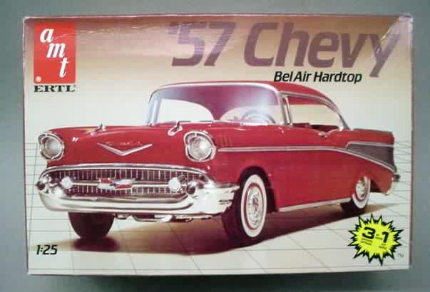 1957 CHEVY BEL AIR Hardtop 125 1980's 3 in 1 box pictures RED car 