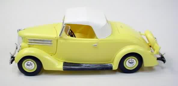 1936 FORD Convertible top up 124 molded in yellow roof painted white 