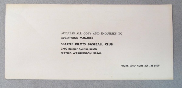 Jerry McNertney autographed baseball card (Seattle Pilots) 1969