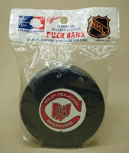Rare Cleveland Barons Game Used NHL Puck