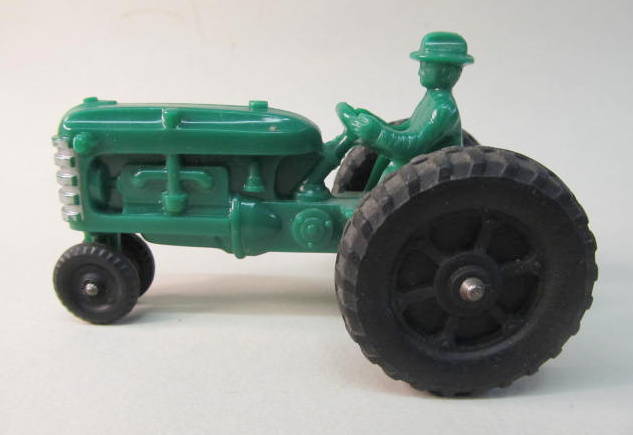Excellent Condition Circa 1960s 10H x 14L Vintage Empire Toy Yellow Tractor with 10 Rolling Wheels FREE DOMESTIC SHIPPING