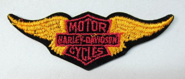 Vintage Harley Davidson embroidered rectangular patch Sew On 4.40" wide 
